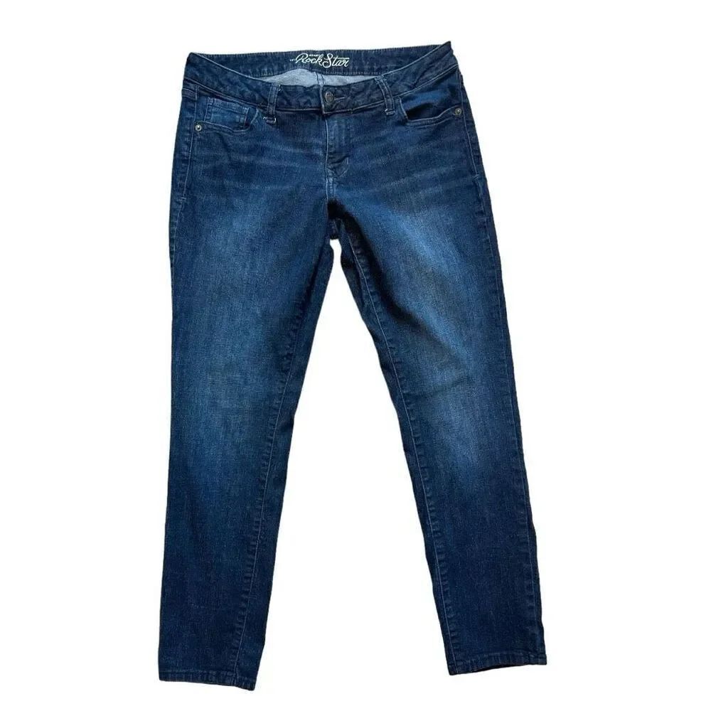 Womens Old Navy Mid-Rise Rockstar 2011 Dark Indigo Rinse Jeans - Sz 14